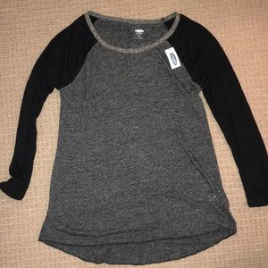 Black/Gray Baseball Tee